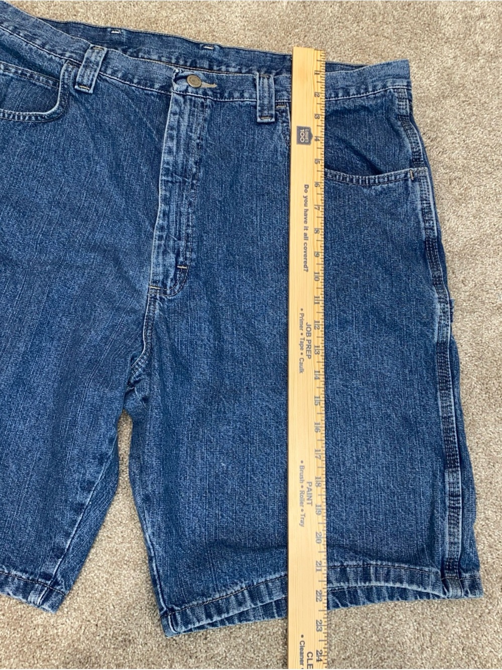 Wrangler Carpenter Denim Jorts Men’s Size 38 Summer Jean Shorts Faded - Picture 6 of 8